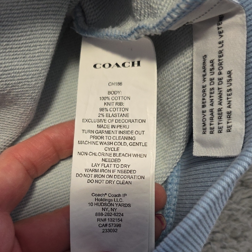 Coach Sweatshirt in Soft Blue - Picture 4 of 14